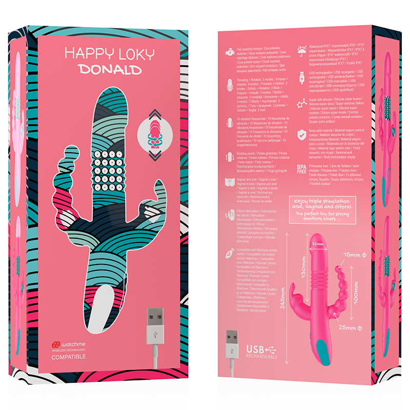 DONALD TRIPLE ESTIMULACIÓN: ANAL, PUNTO G & CLÍTORIS COMPATIBLE CON WATCHME WIRELESS TECHNOLOGY