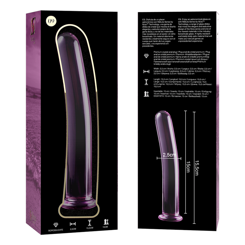 NEBULA SERIES BY IBIZA - MODELO 9 DILDO CRISTAL ROSA 15.5 CM -O- 2.5 CM