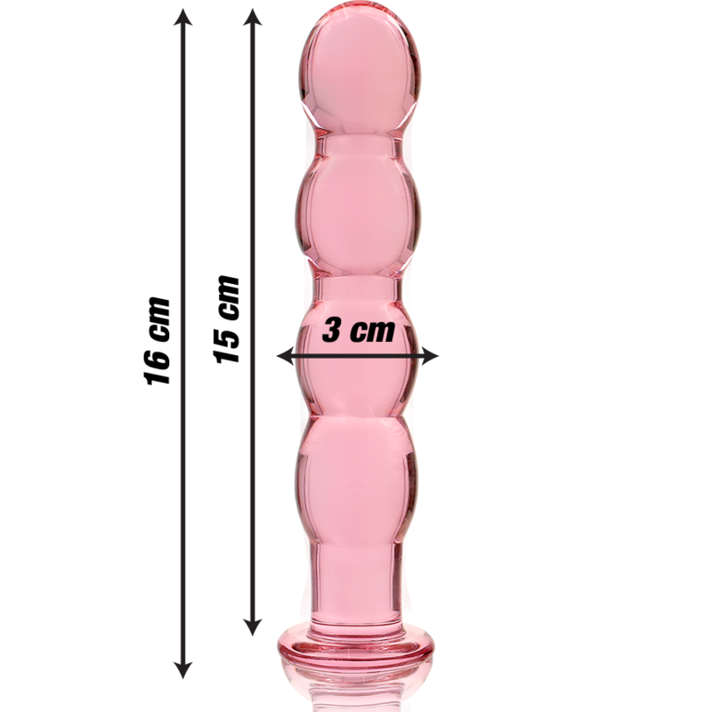 NEBULA SERIES BY IBIZA - MODELO 10 DILDO CRISTAL ROSA 16.5 CM -O- 3.5 CM