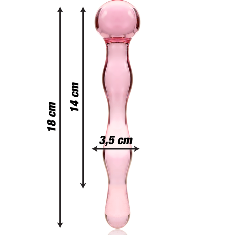 NEBULA SERIES BY IBIZA - MODELO 13 DILDO CRISTAL ROSA 18 CM -O- 3.5 CM
