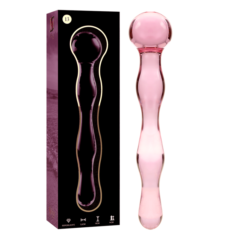 NEBULA SERIES BY IBIZA - MODELO 13 DILDO CRISTAL ROSA 18 CM -O- 3.5 CM