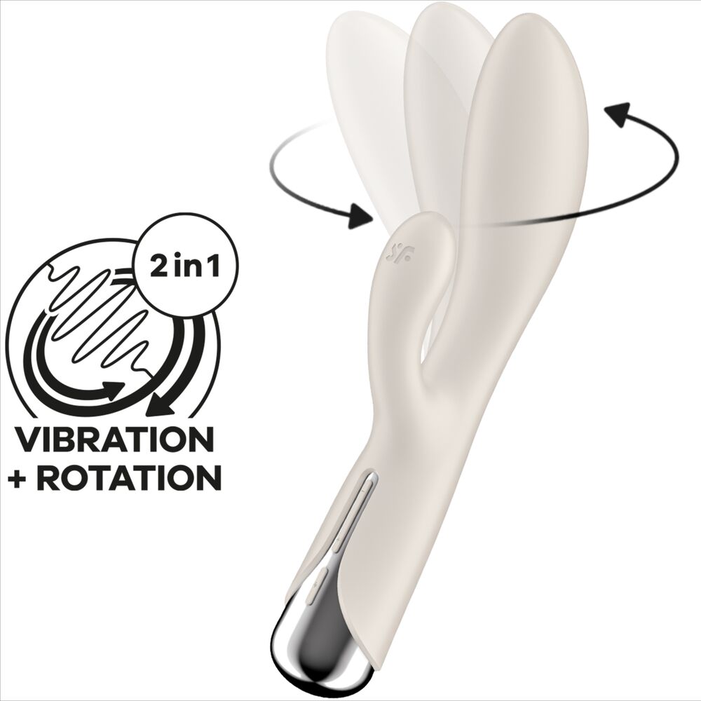 SATISFYER - SPINNING RABBIT 1 ESTIMULACION CLITORIS Y PUNTO G BEIGE