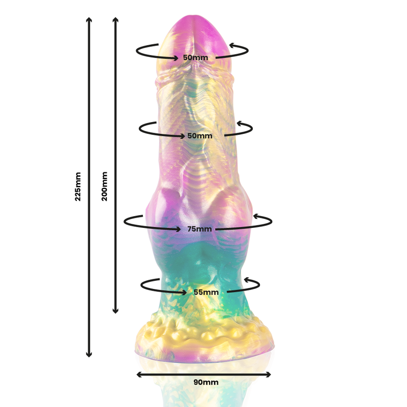 IRIS DILDO CON TESTÍCULOS ARCOÍRIS DE PLACER
