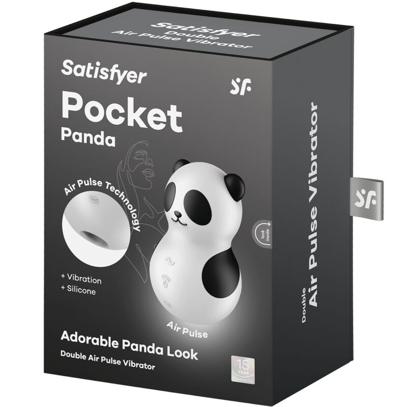 POCKET PANDA ESTIMULADOR & VIBRADOR BLANCO Y NEGRO